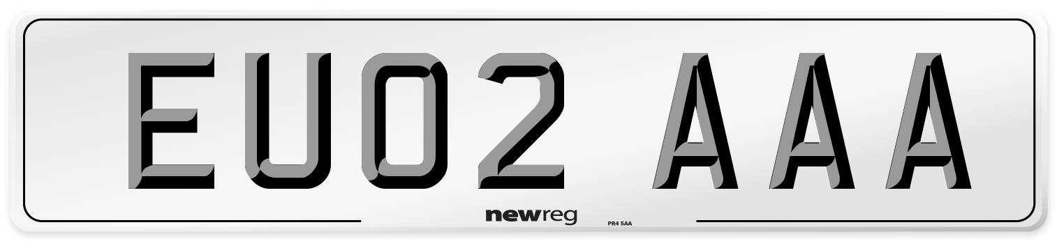 EU02 AAA Number Plate from New Reg